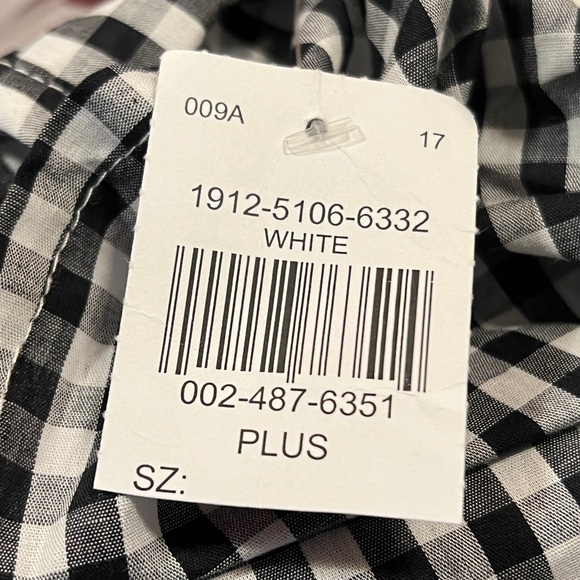 Gorgeous shirt by paper tee white with checkered sleeve that end in a bow new - Picture 8 of 8